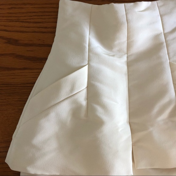 Oscar de la Renta Ivory Silk Faille Tiered Runway Skirt - Picture 4 of 9